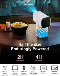 GLR K2  Pan-Tilt Lambalı Projeksiyon 4K Destekl Bluetooth 5.2 Android 11.0 Otomtik Odaklamalı Akıllı Taşın+pili projeksi